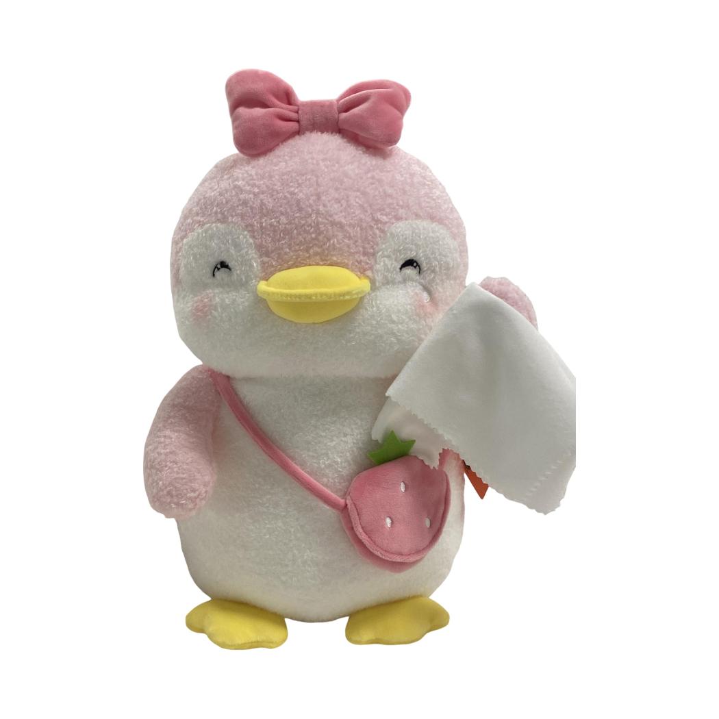 Mini Family - 13in. Parent-Child Plush Toy(Pink Penguin Pendy, Magnetic Bowknot)