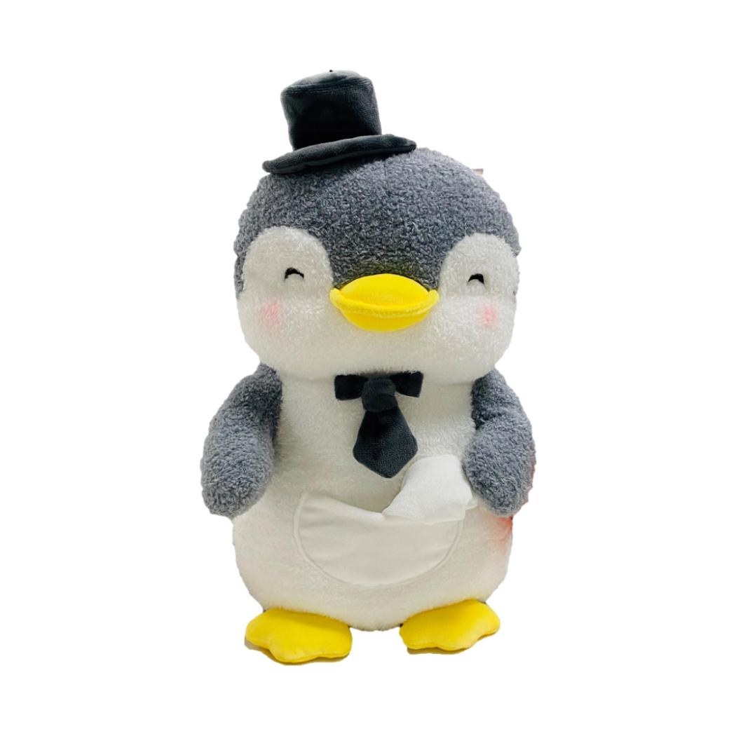 Mini Family - 13in. Parent-Child Plush Toy(Gray Penguin Penman, Magnetic Bowknot Tie)