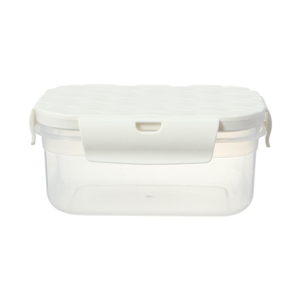 Simple Kitchen Series Food Container with 4 Sided Buckles 500mL(White)