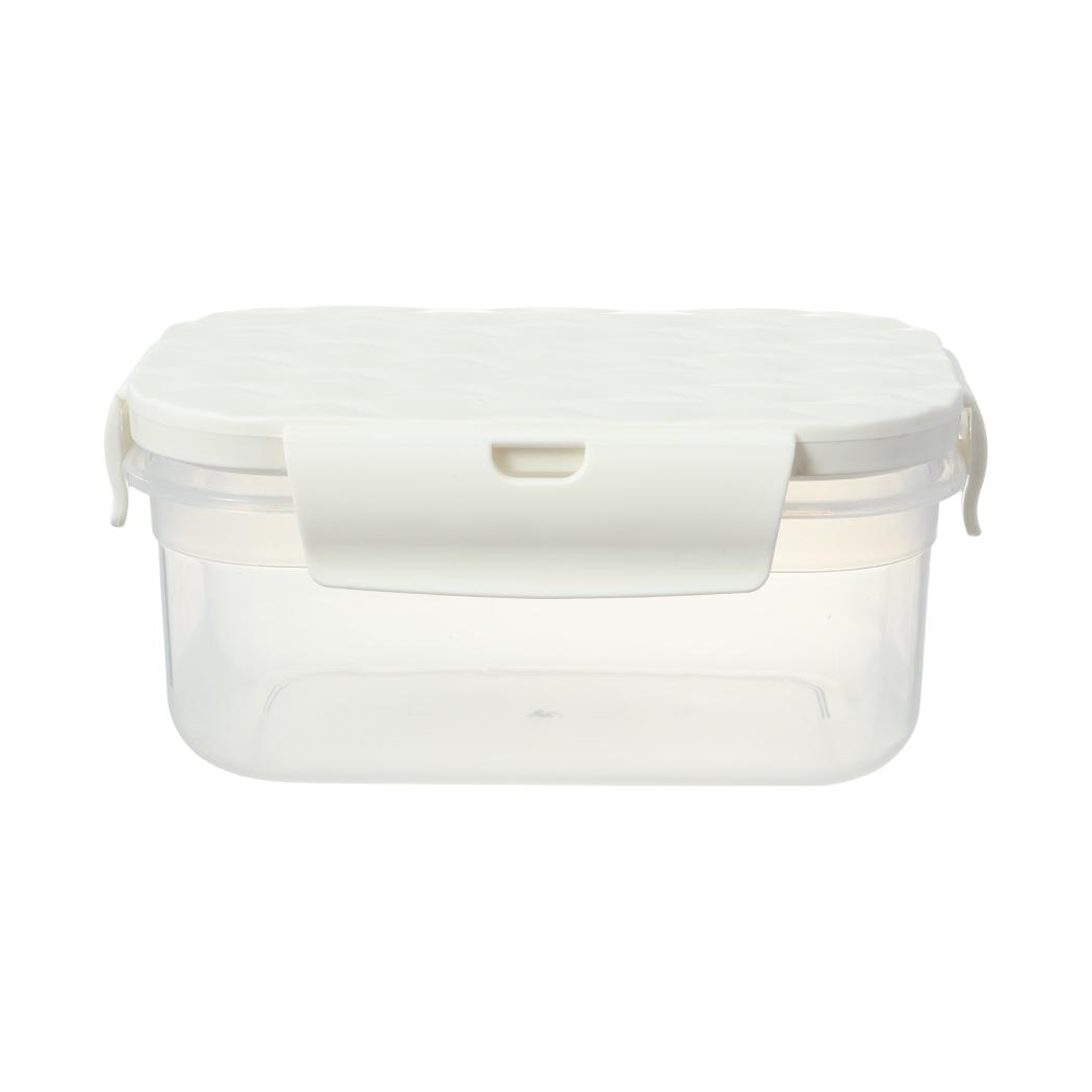 Simple Kitchen Series Food Container with 4 Sided Buckles 1200mL(White)