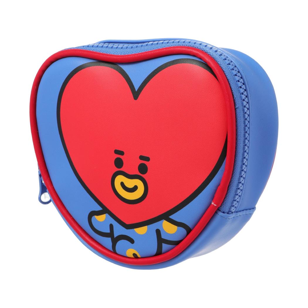 BT21 Collection Contrast Color Heart Shape Coin Purse(Dark Blue,TATA)